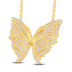 10 Karat All Yellow Gold 1.87 Carat Diamonds Butterfly Necklace (18 INCH)-1425233-ALY