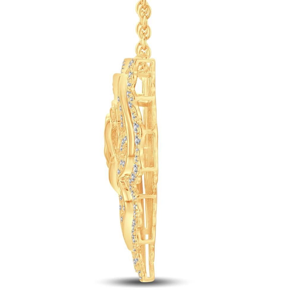 10 Karat All Yellow Gold 1.87 Carat Diamonds Butterfly Necklace (18 INCH)-1425233-ALY