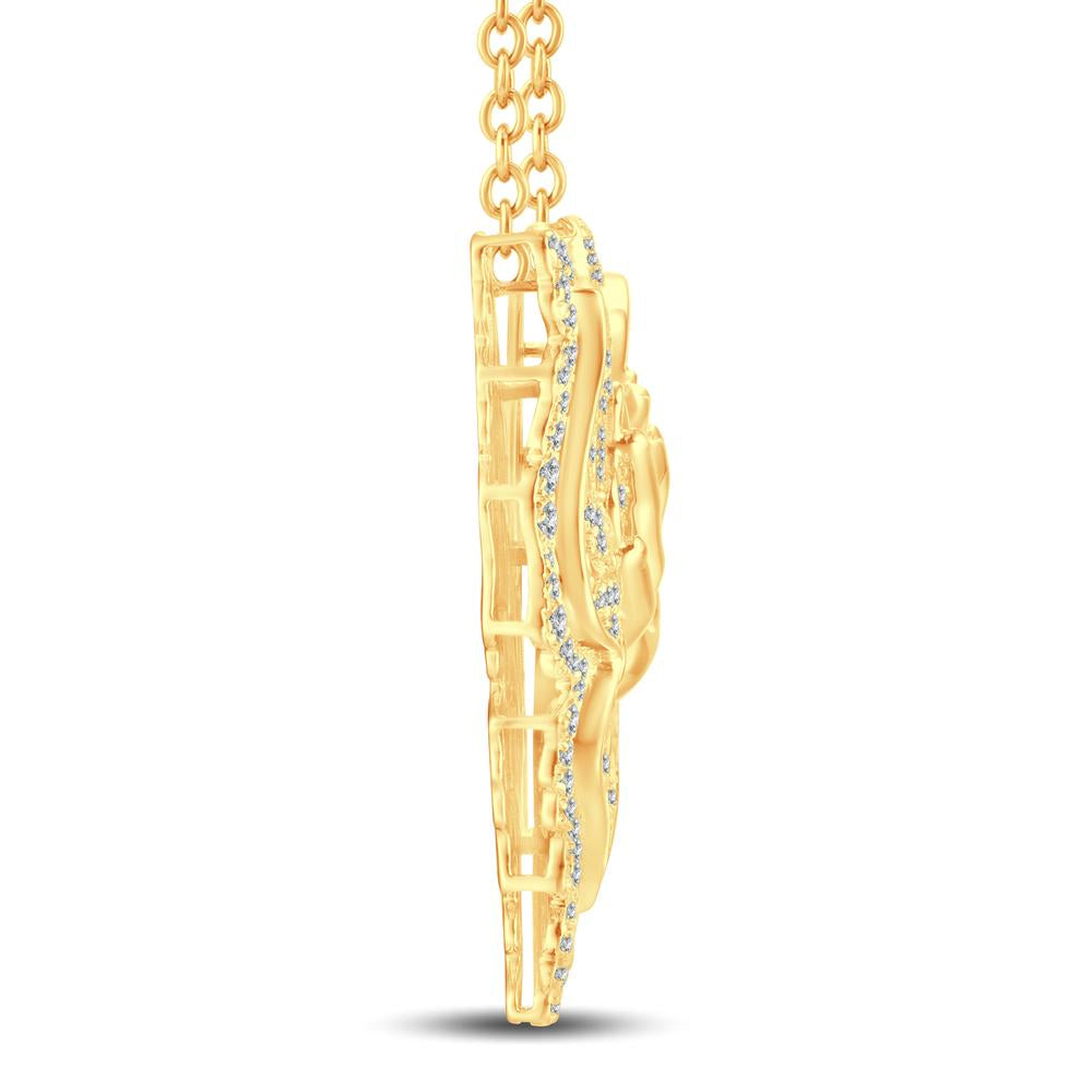 10 Karat All Yellow Gold 1.87 Carat Diamonds Butterfly Necklace (18 INCH)-1425233-ALY