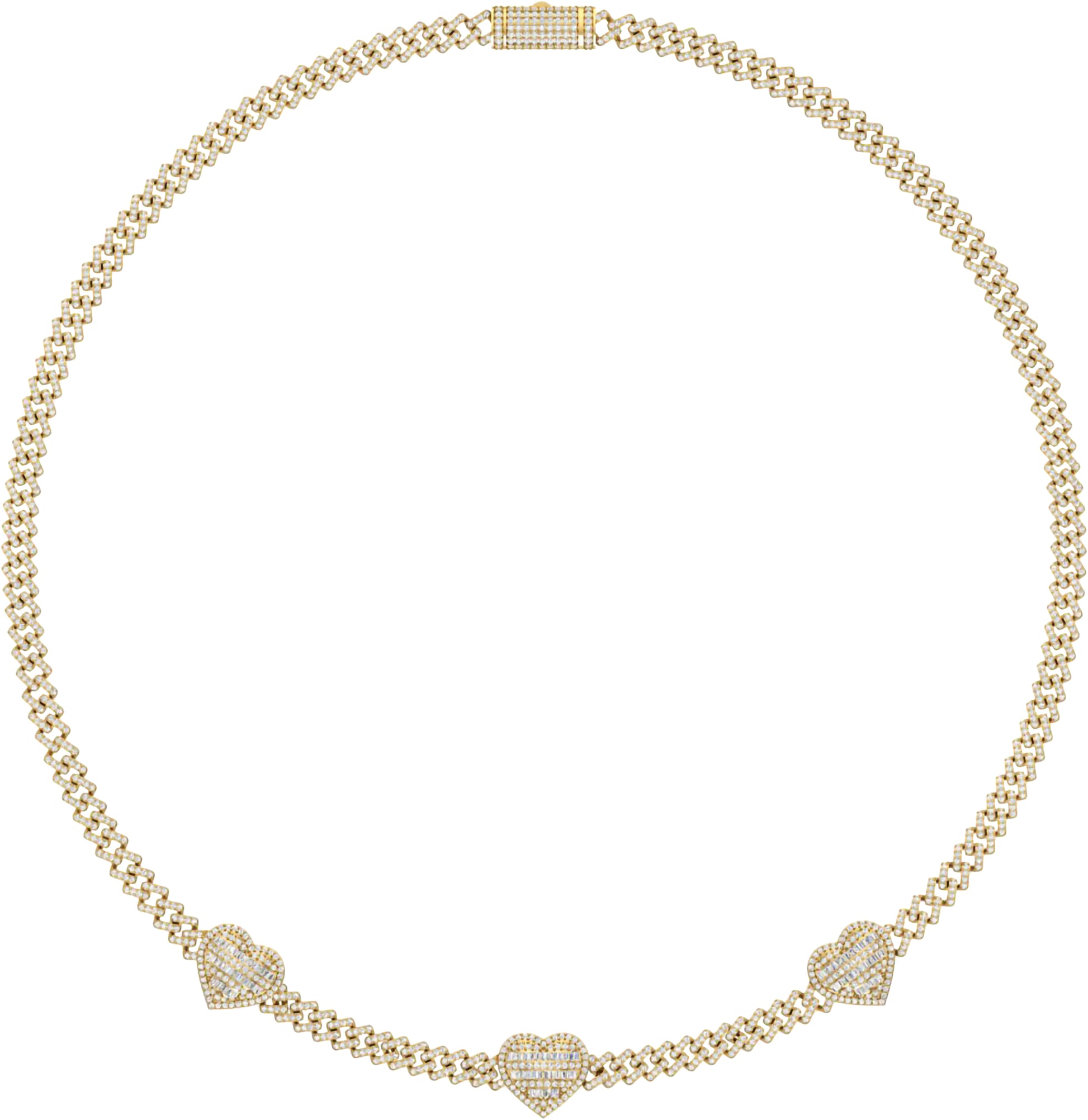 10 Karat Yellow Gold 6.91 Carat Diamonds Heart Necklace-1430009-YG