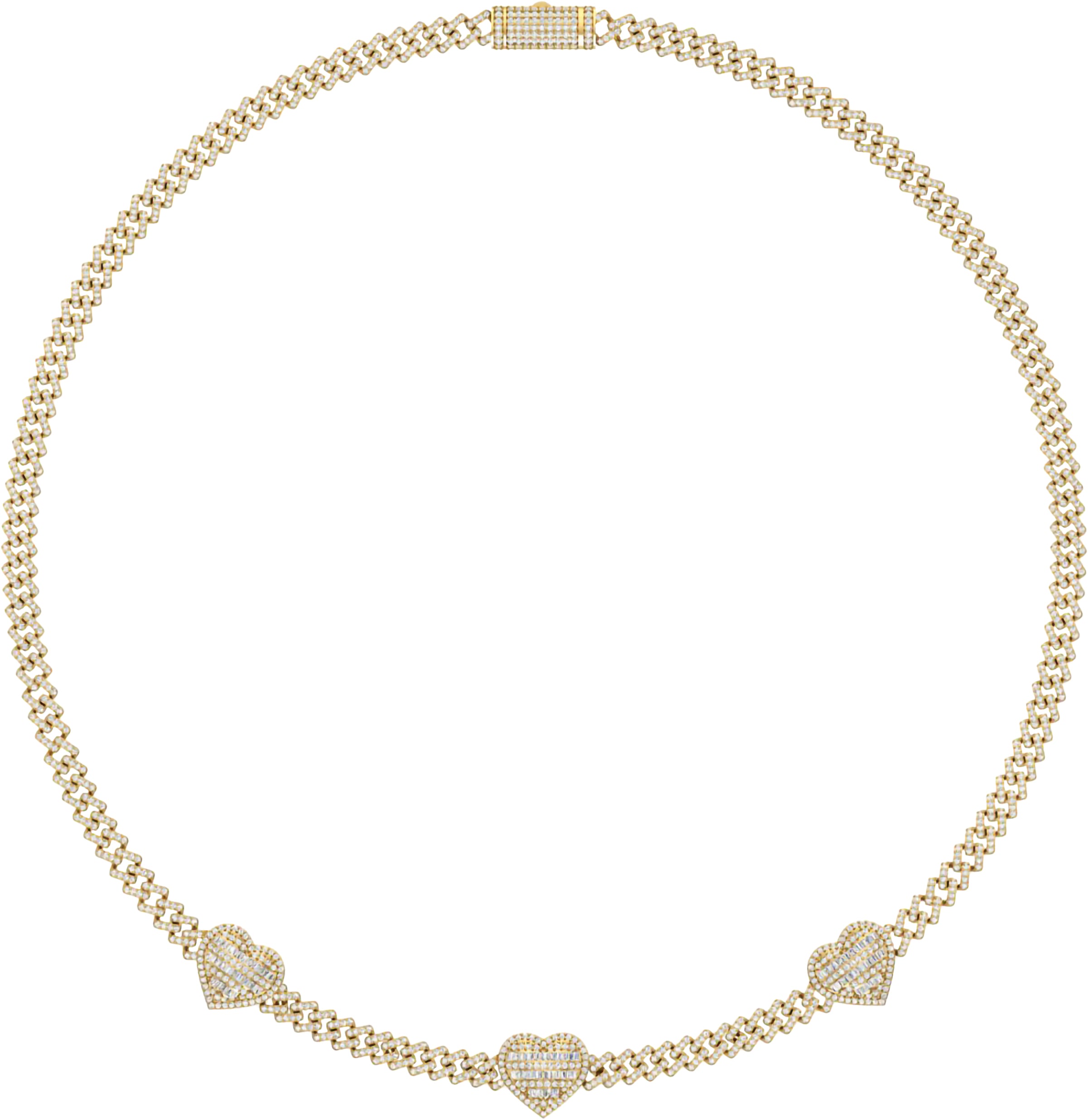 10 Karat Yellow Gold 6.91 Carat Diamonds Heart Necklace-1430009-YG