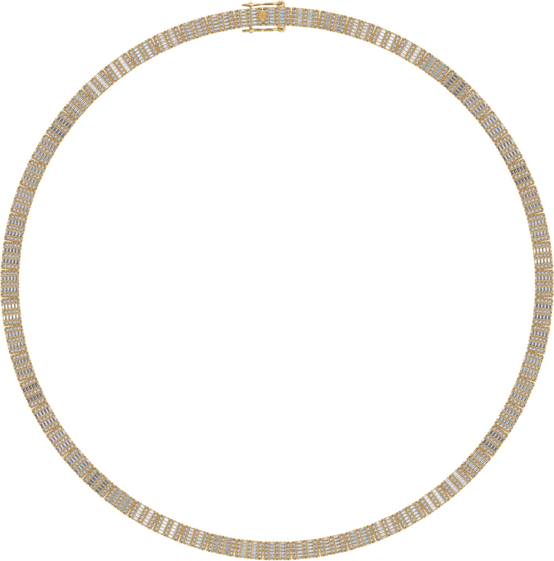10 Karat Yellow Gold 11.93 Carat Diamonds Baguette Necklace-1430011-YG
