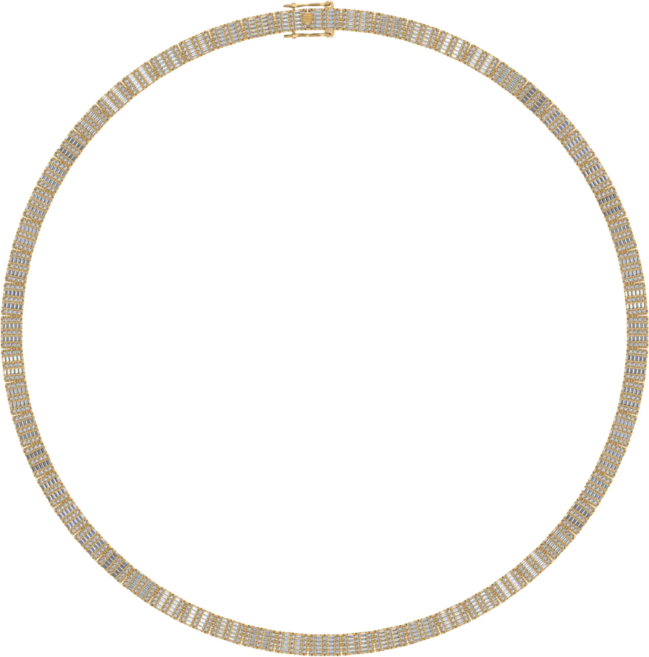 10 Karat Yellow Gold 11.93 Carat Diamonds Baguette Necklace-1430011-YG