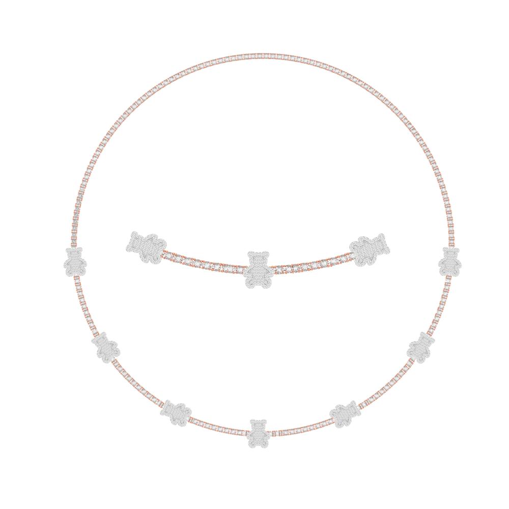 10 Karat Two-Tone (Rose and White) Gold 2.37 Carat Diamonds Teddy Necklace-1430031-RW