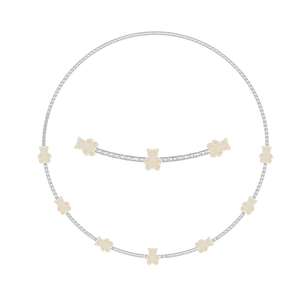 10 Karat Two-Tone (White and Yellow) Gold 2.37 Carat Diamonds Teddy Necklace-1430031-WY