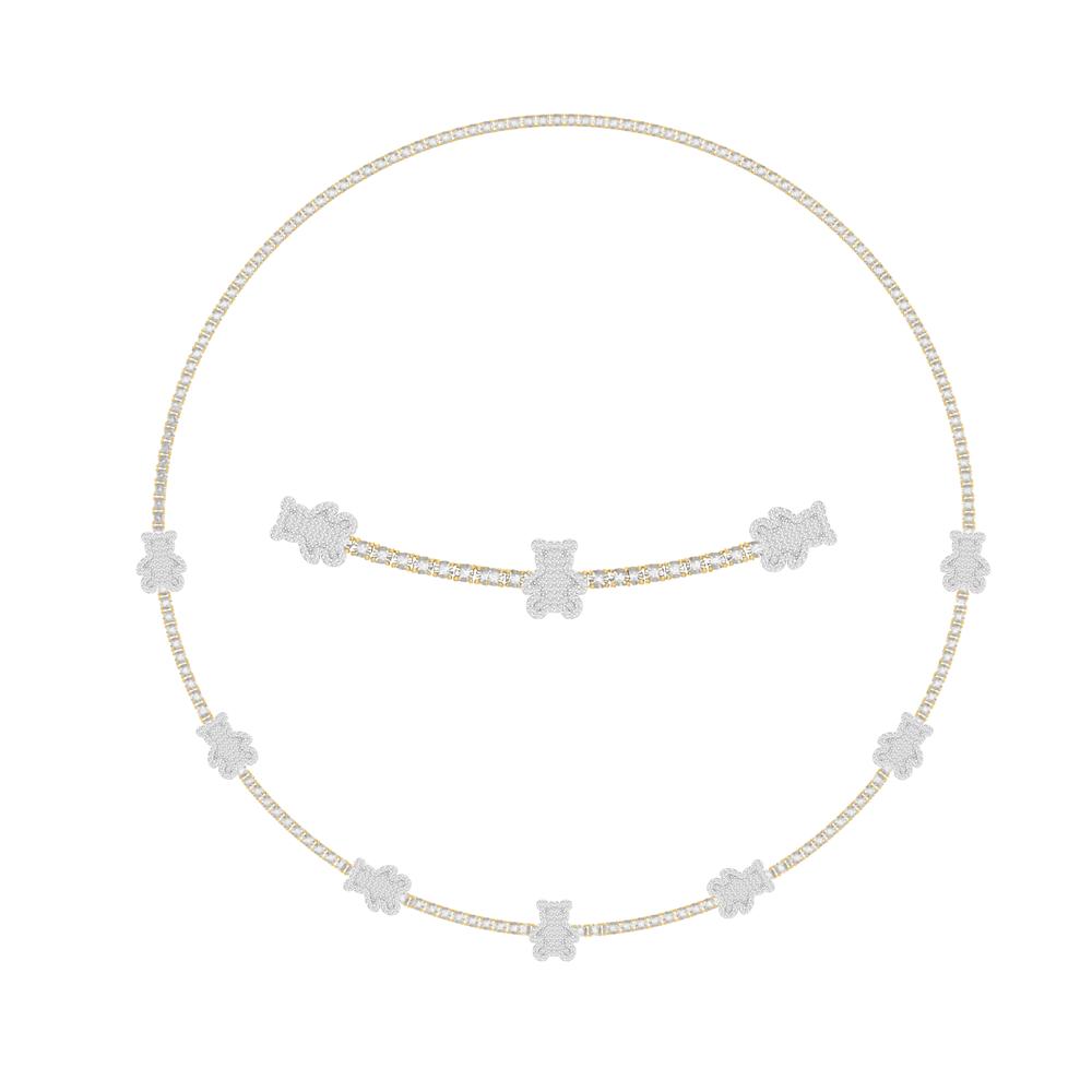 10 Karat Two-Tone (Yellow and White) Gold 2.37 Carat Diamonds Teddy Necklace-1430031-YW