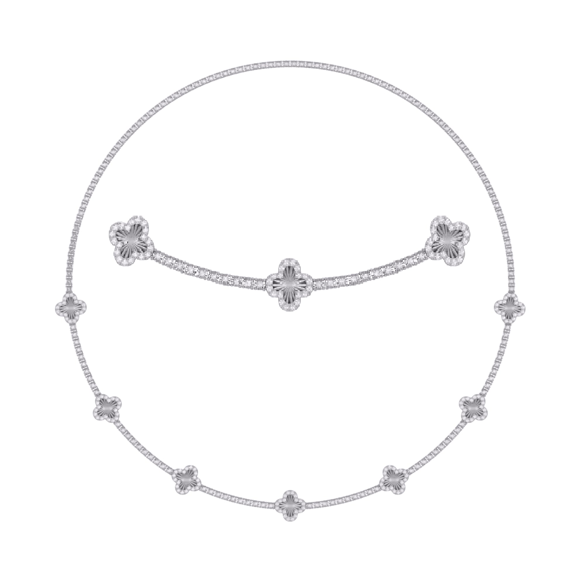 10 Karat White Gold 1.52 Carat Diamonds (16 Inch) Fancy Necklace-1430036-WG
