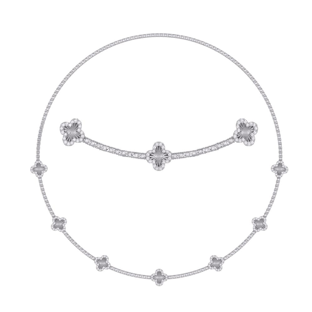 10 Karat White Gold 1.60 Carat Diamonds (18 Inch) Fancy Necklace-1430037-WG