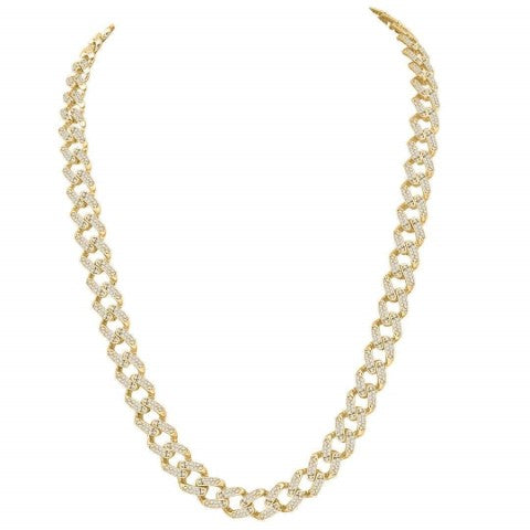 10 Karat Yellow Gold 10.50 Carat Diamonds Miami Cuban Link Chain-1432062-YG