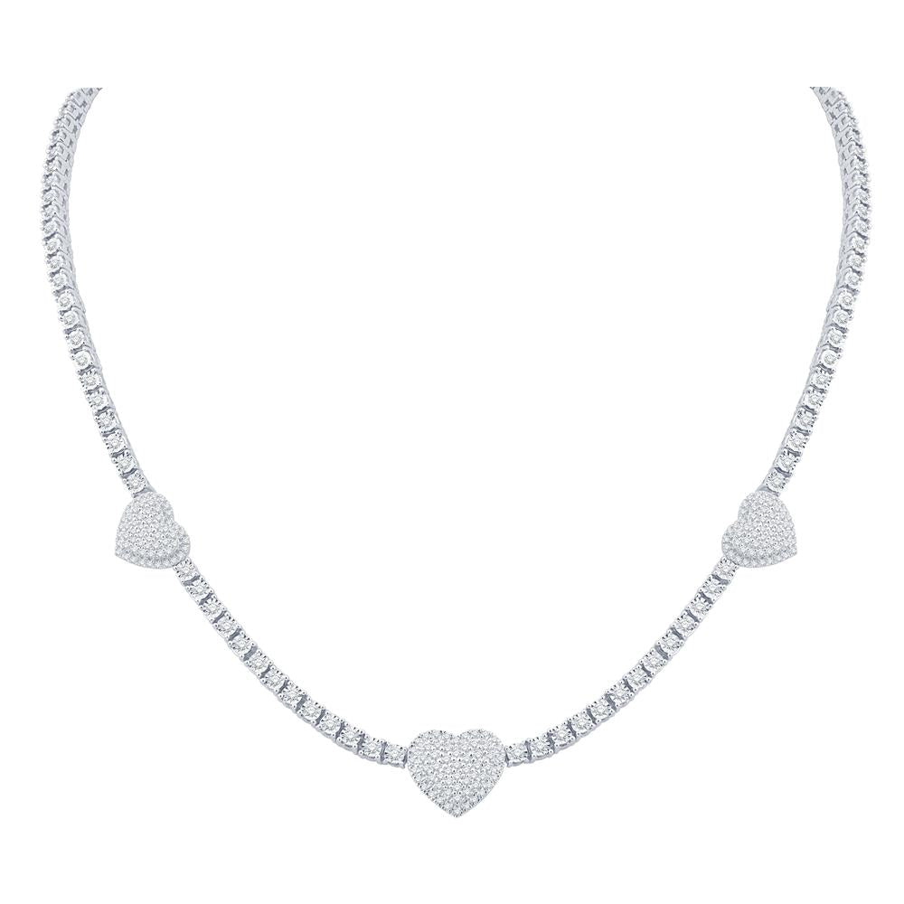 10 Karat White Gold 3.15 Carat Diamonds Heart Necklace-1432101-WG