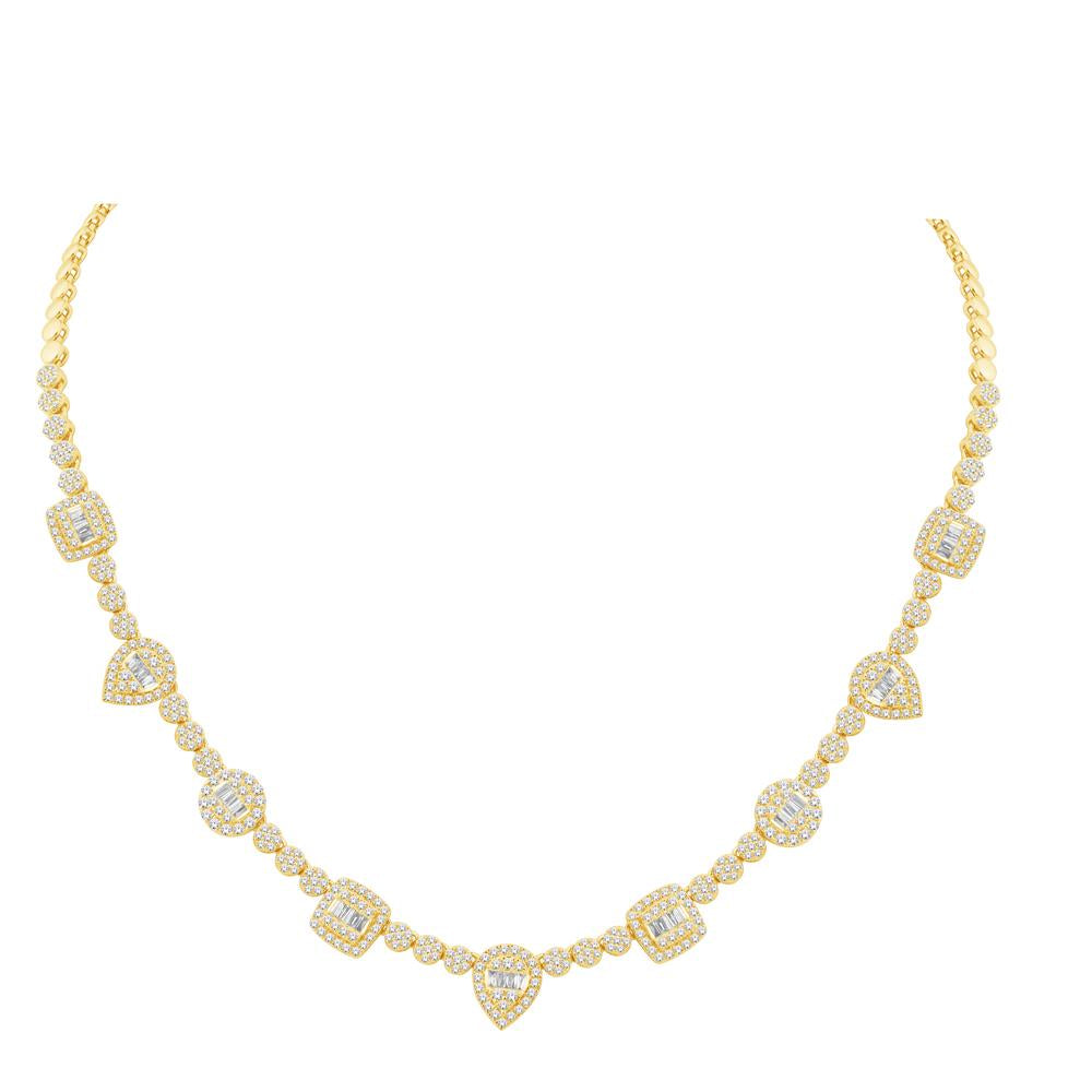 10 Karat Yellow Gold 3.44 Carat Diamonds Fashion Necklace-1432108-YG