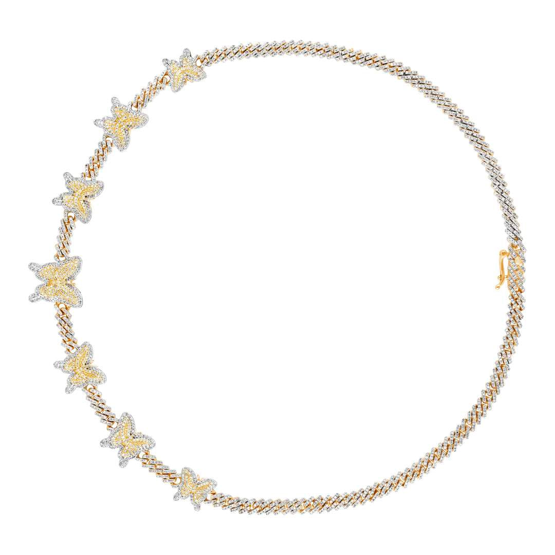 10 Karat Yellow Gold 3.92 Carat Diamonds Butterfly Necklace-1460002-YG