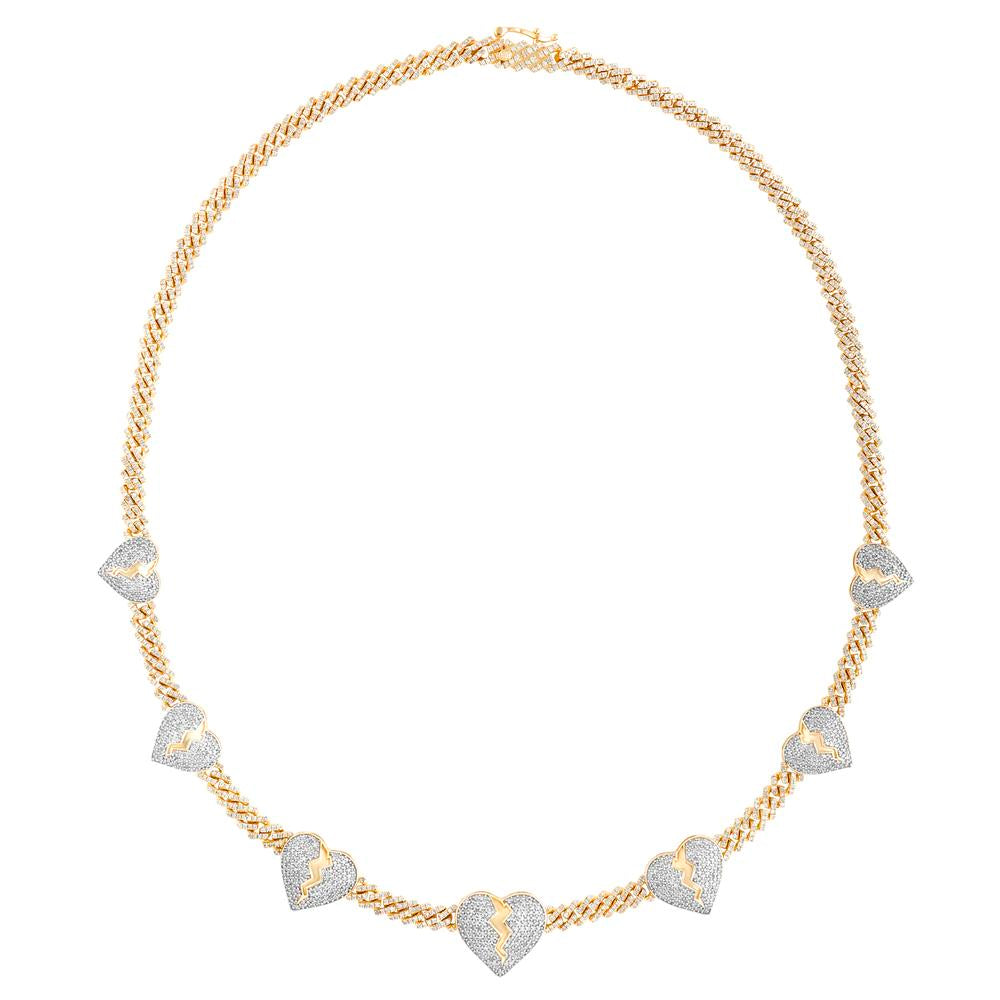 10 Karat Two-Tone (Yellow and White) Gold 4.15 Carat Diamonds Heart Necklace-1460004-TT-YW
