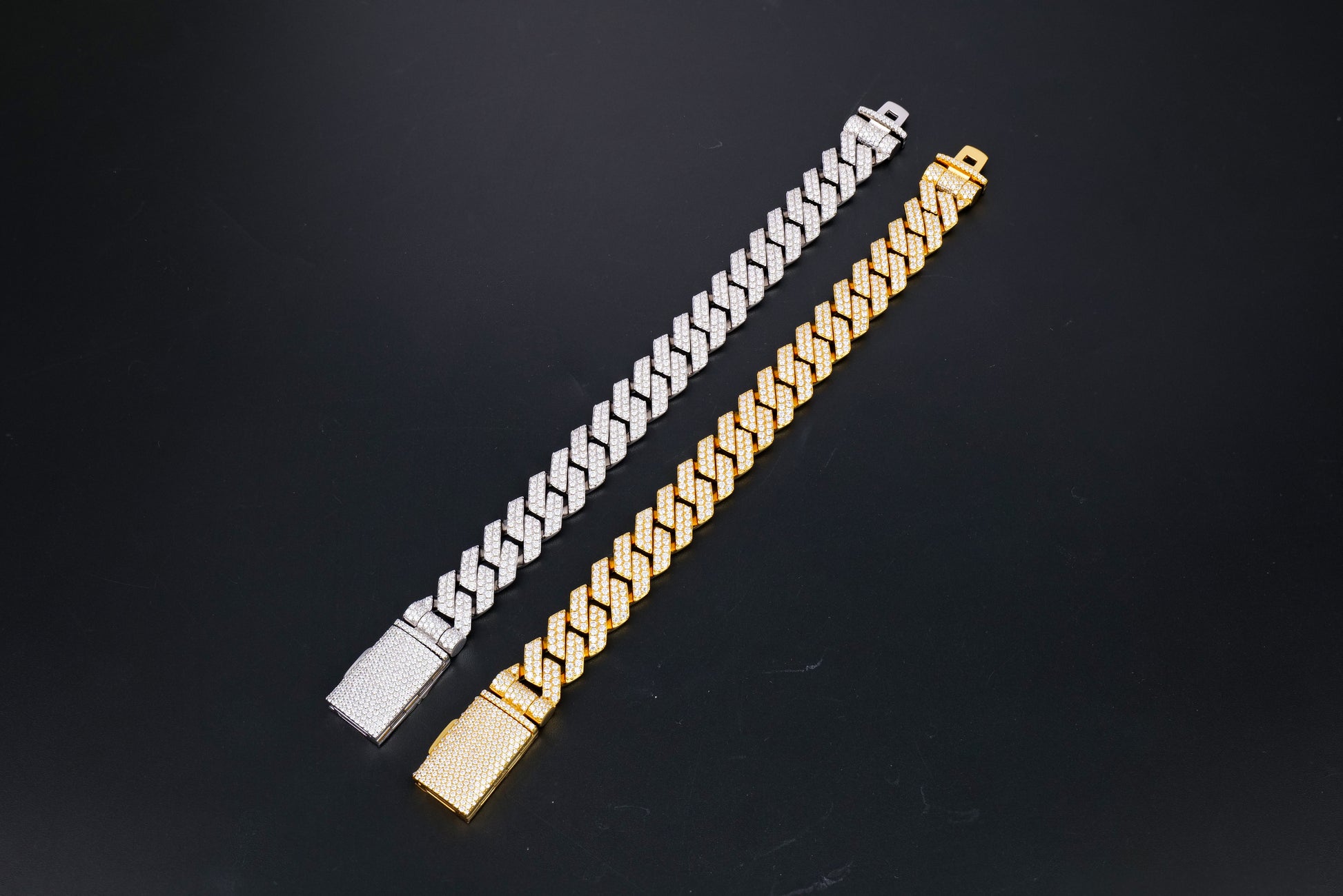 925 Silver moissanite Cuban link 14mm 2row SQ