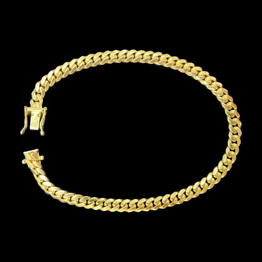 10kt Microcuban Link Bracelet- 5mm