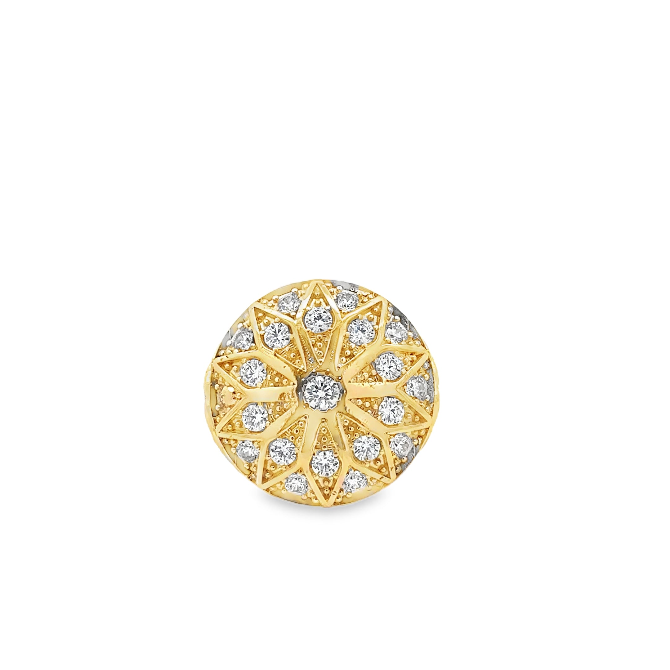 Yellow Gold Ring with Round Brilliant Cut CZ