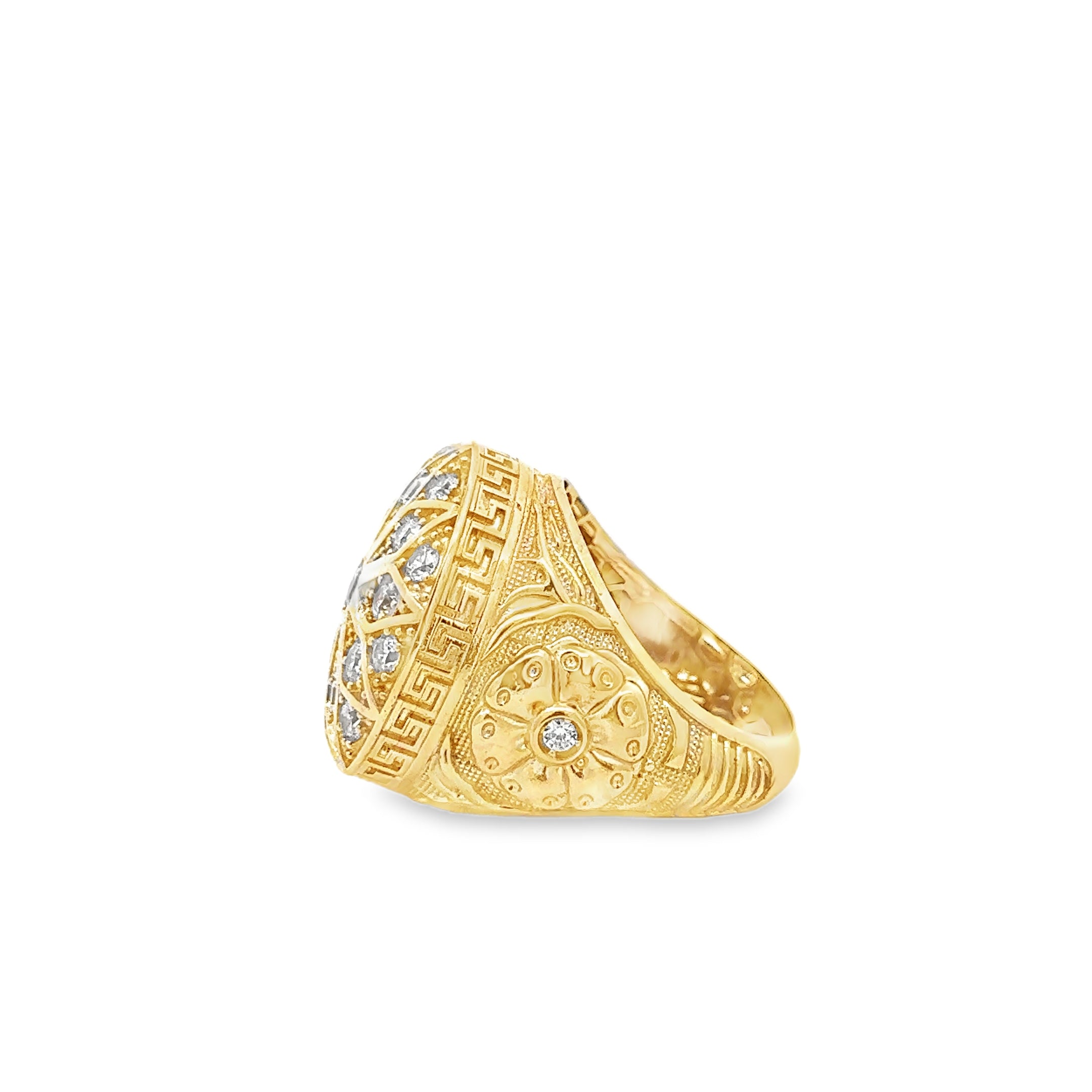 Yellow Gold Ring with Round Brilliant Cut CZ