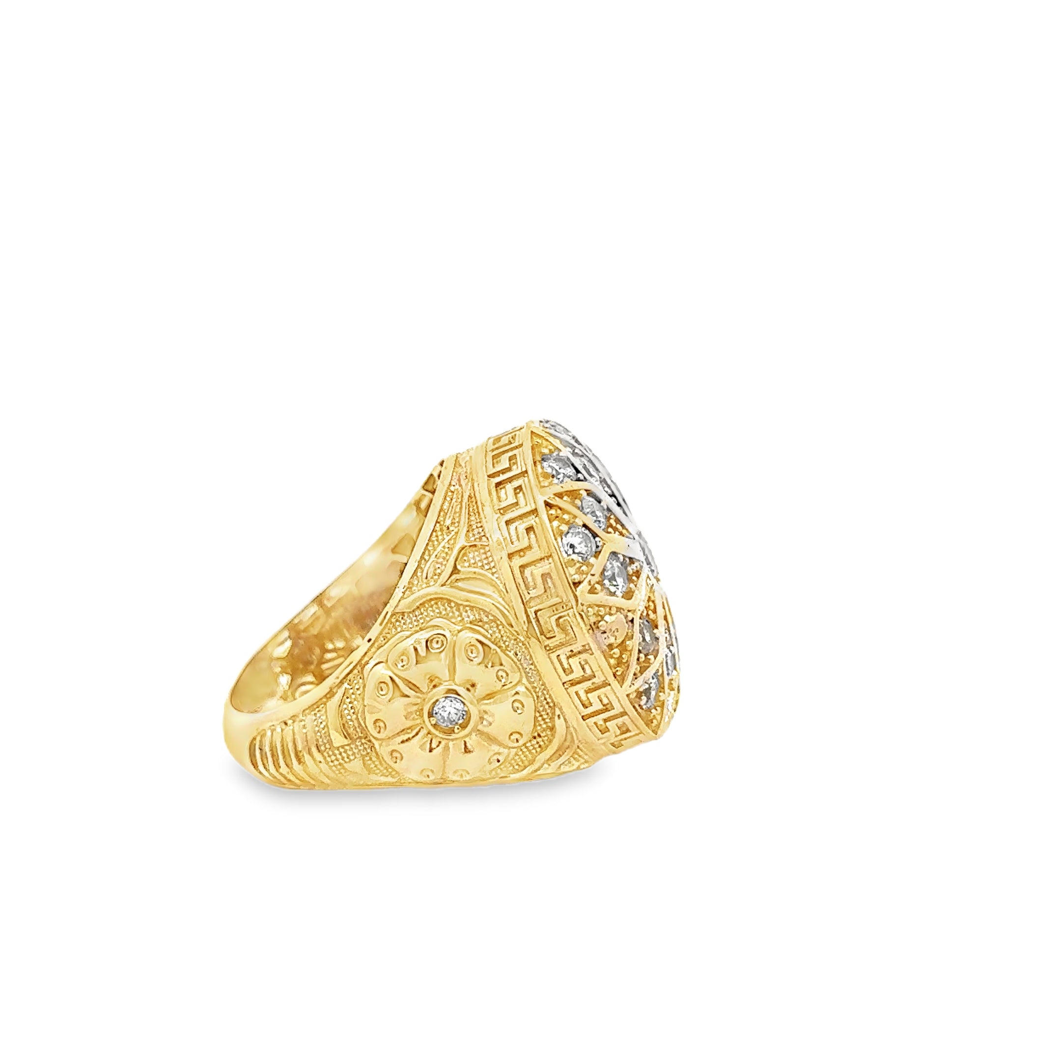 Yellow Gold Ring with Round Brilliant Cut CZ