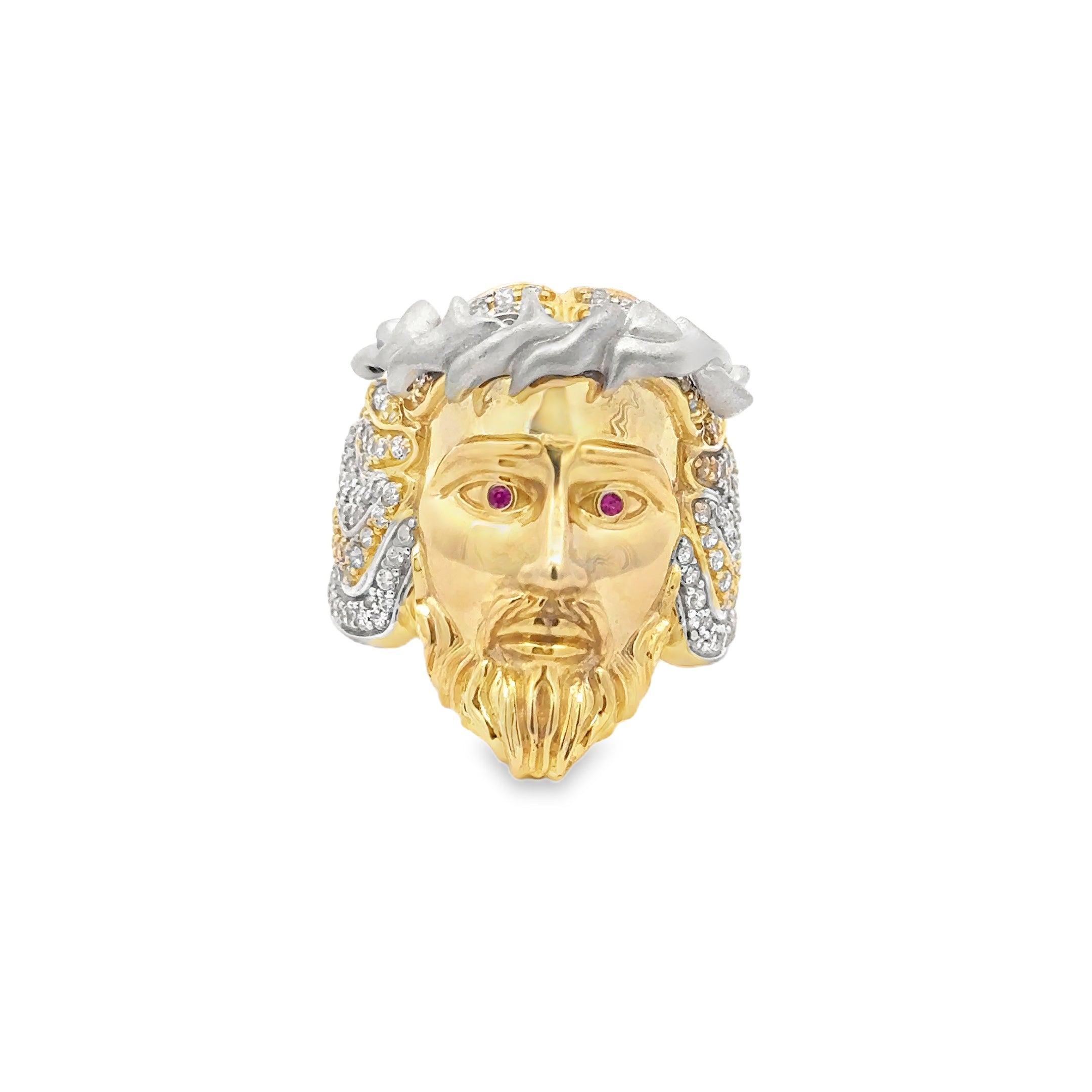 Yellow Gold Jesus Ring 10Kt