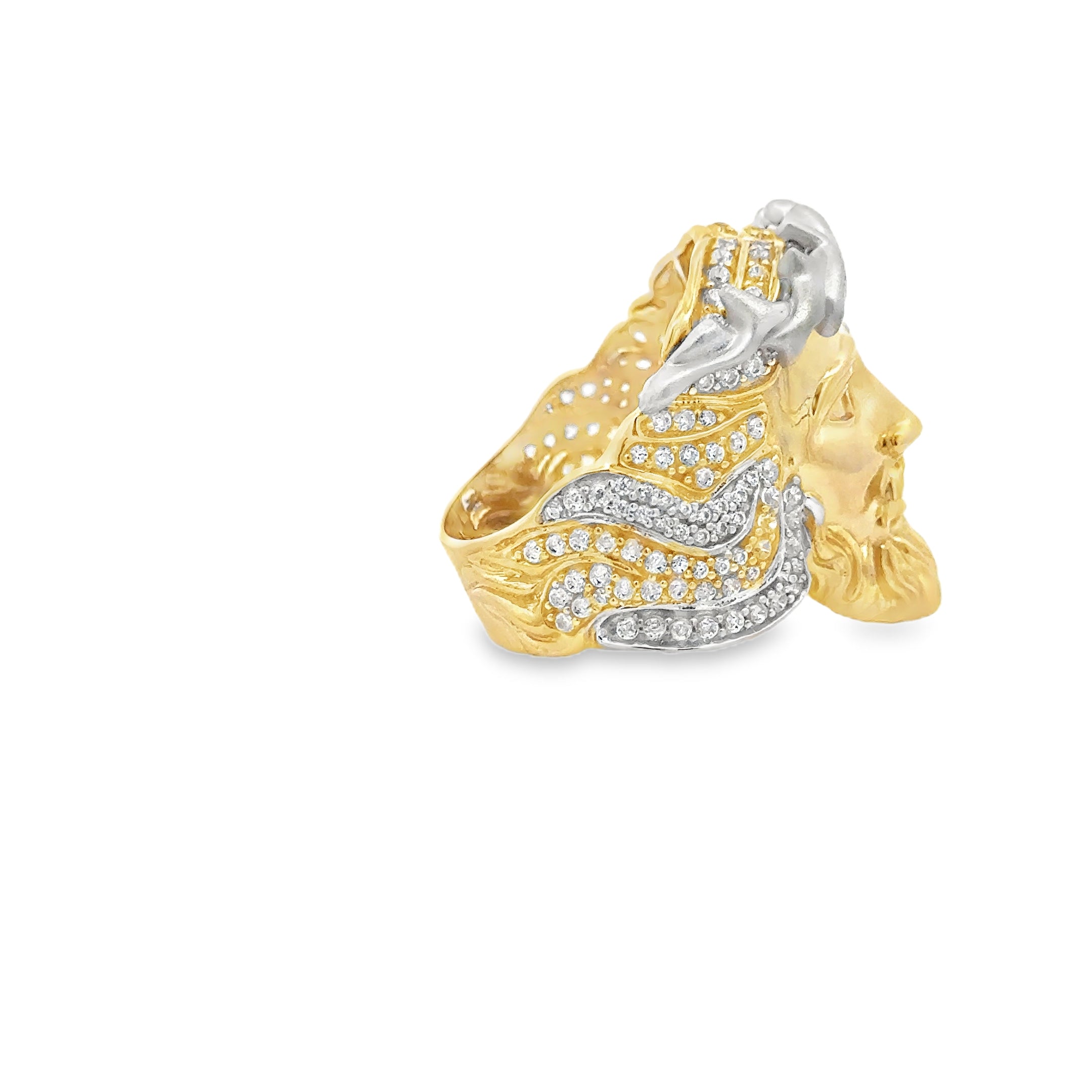 Yellow Gold Jesus Ring 10Kt