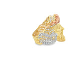 Yellow Gold Jesus Ring 10Kt