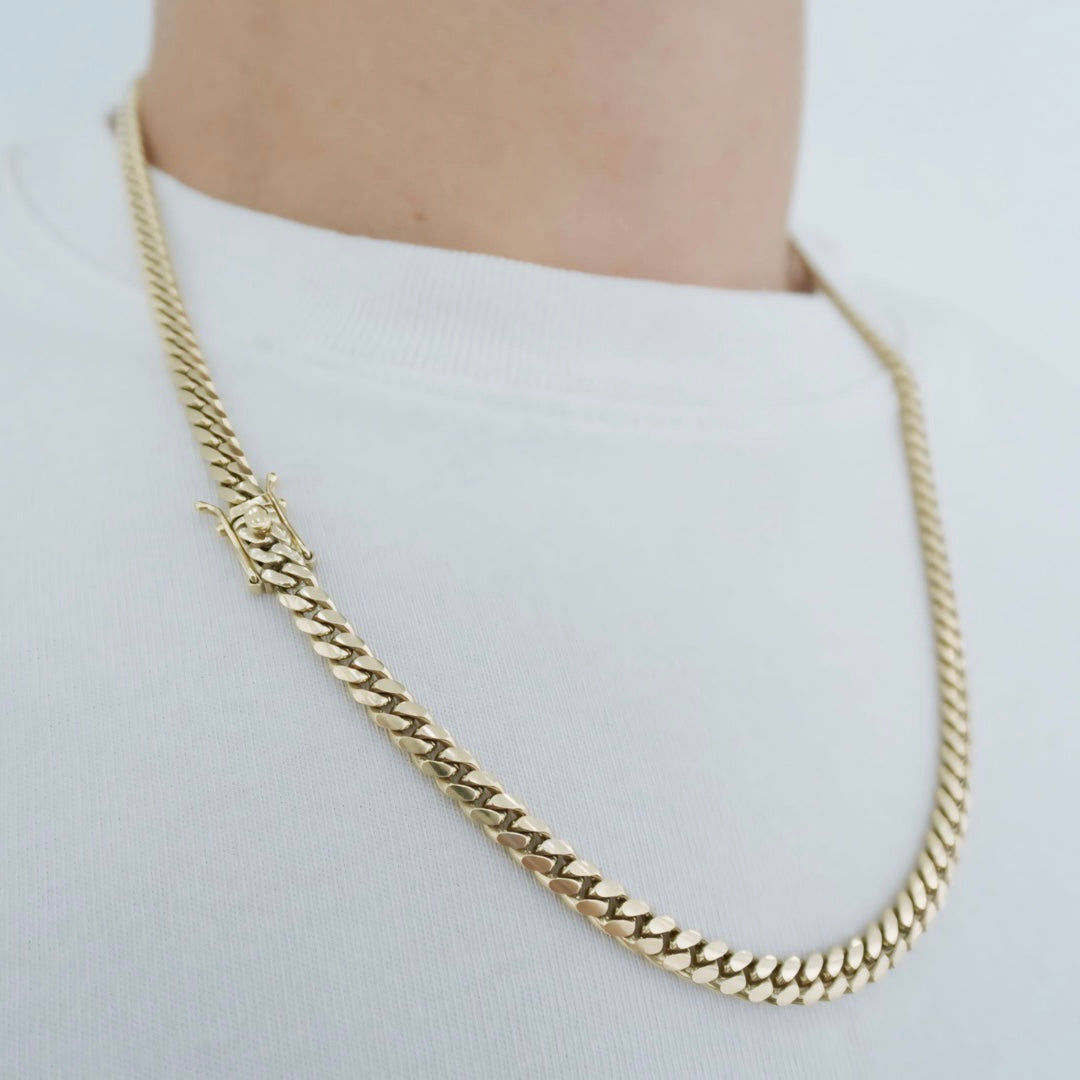 5mm -  Cuban Link Chain - 18kt Gold Bonded