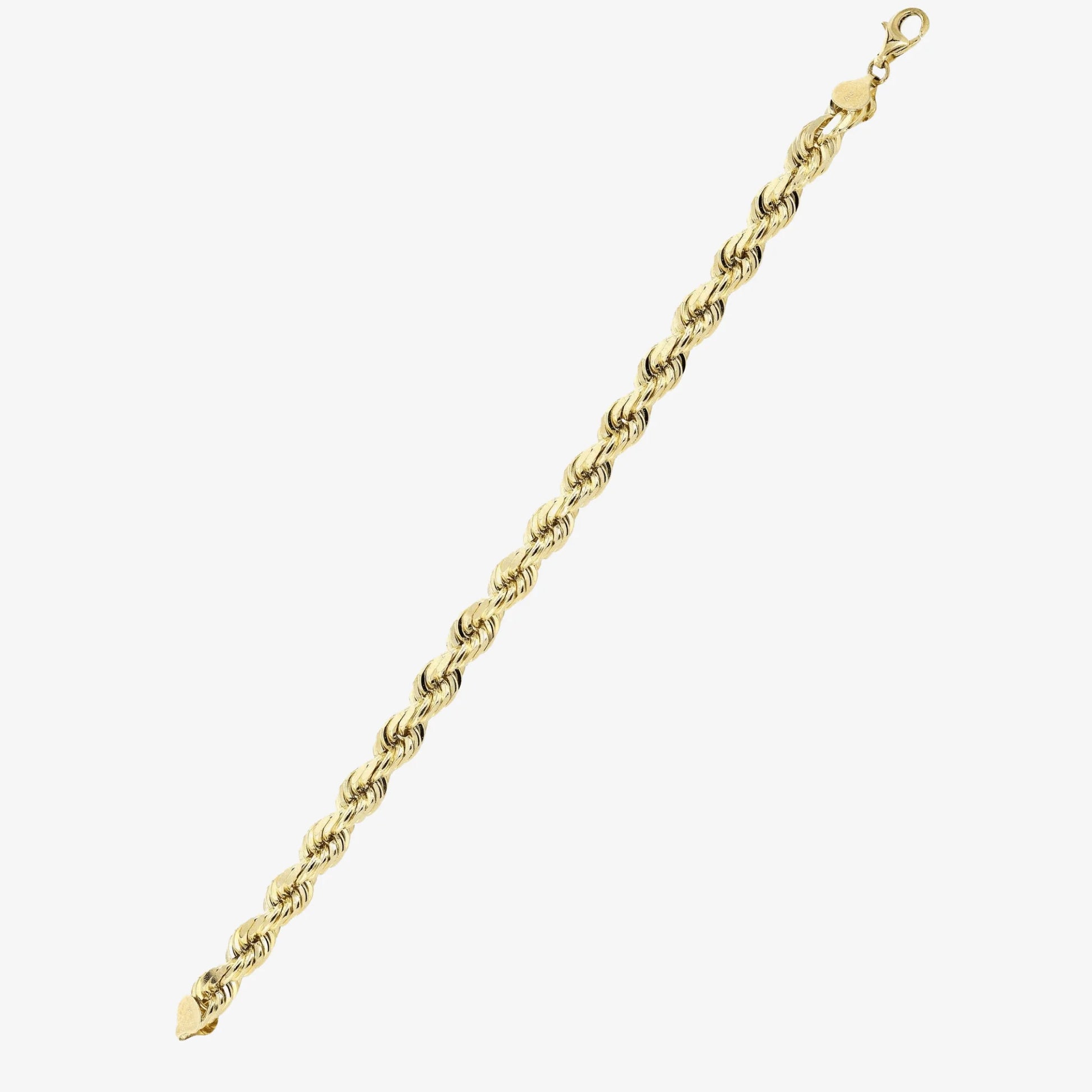 Rope Bracelet - 3mm-5mm Solid Yellow Gold