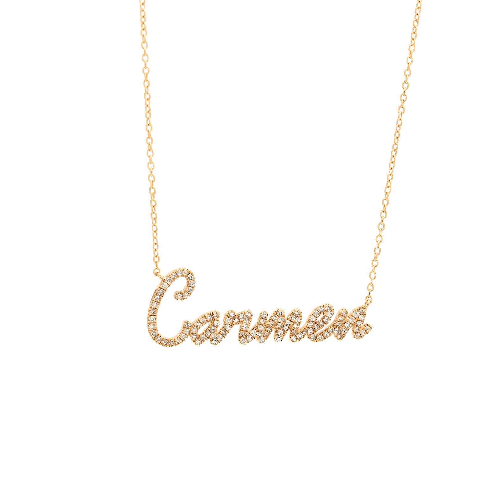 Diamond Nameplate Necklace