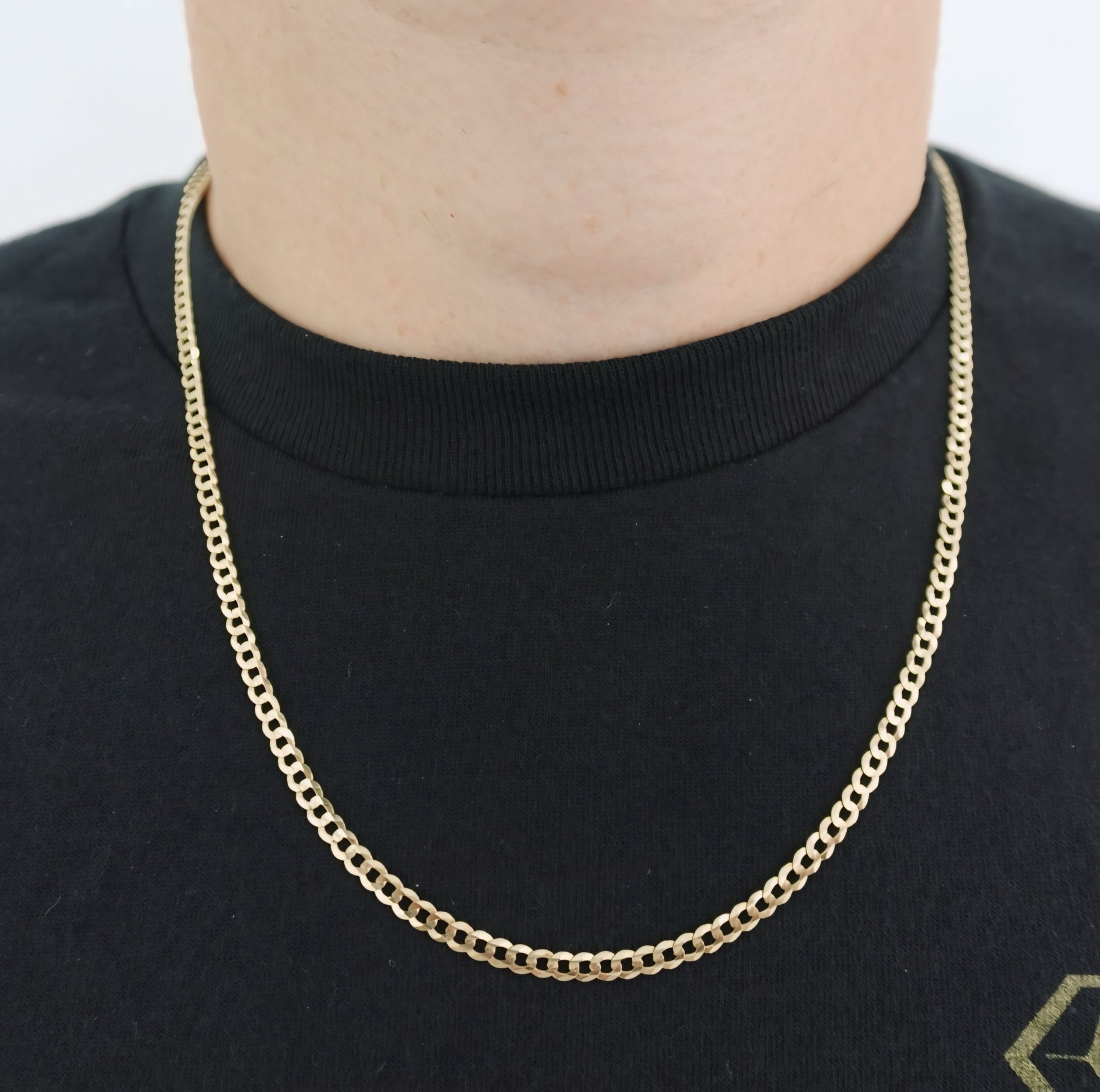 3mm Curb Link Chain Solid 14kt