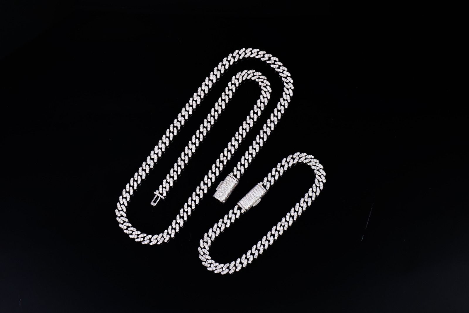 925 Silver moissanite Cuban link 6.0mm