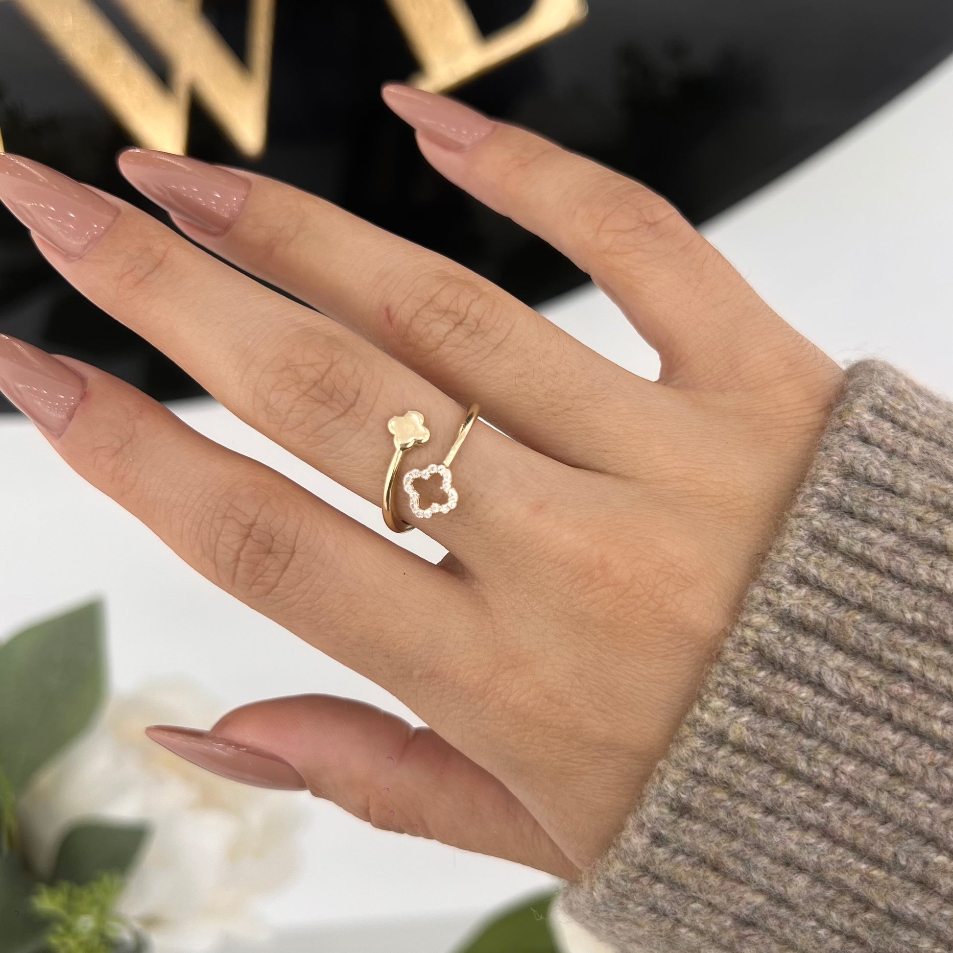 Flower CZ Ring