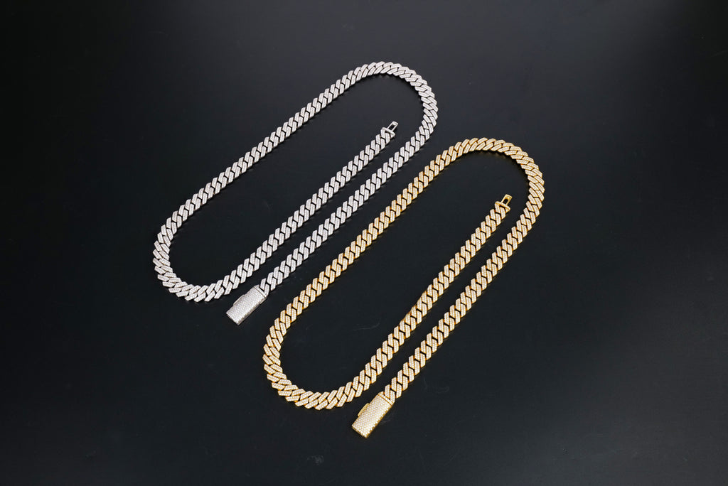 925 Silver moissanite Cuban link 8.0mm