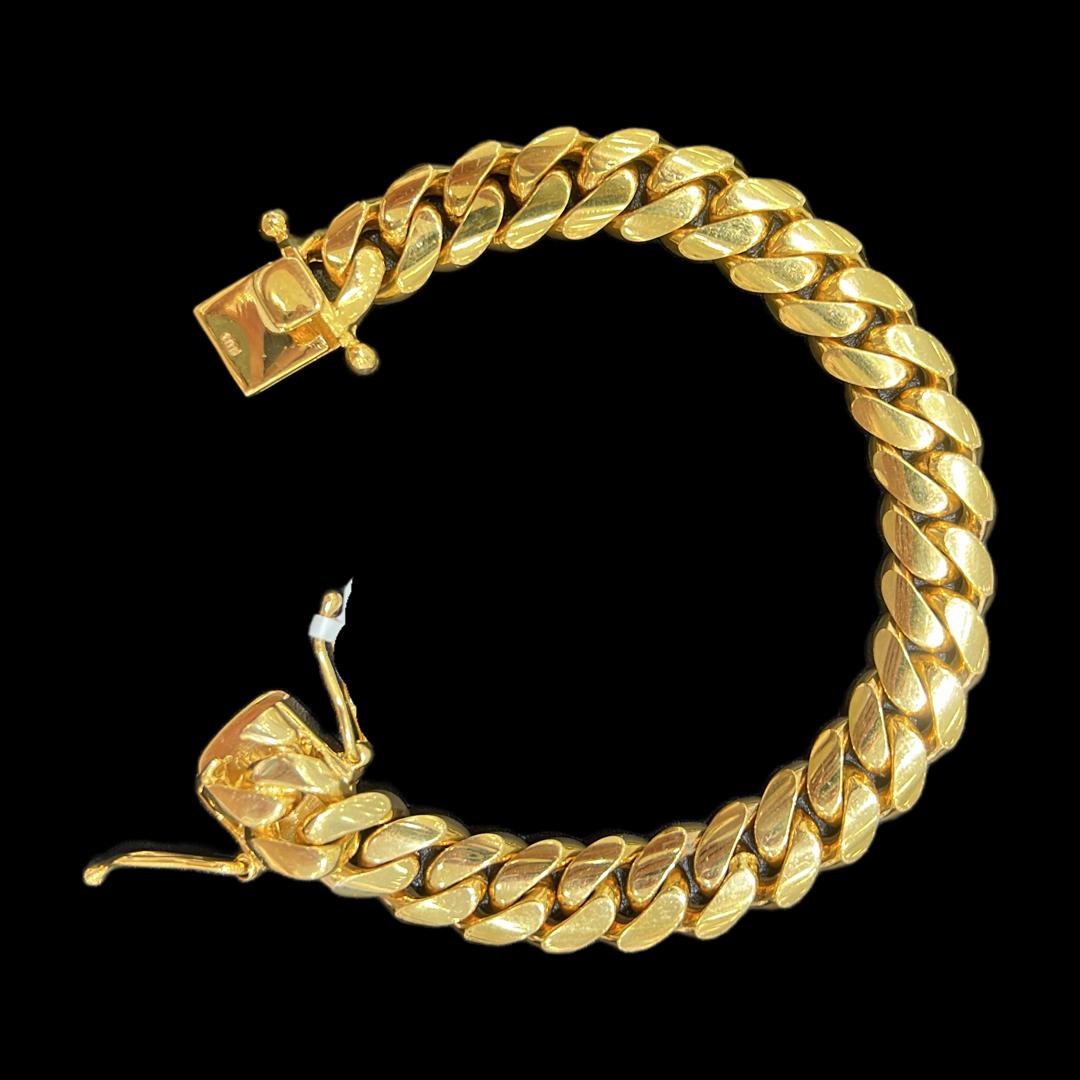 10kt Cuban Link Bracelet 13mm