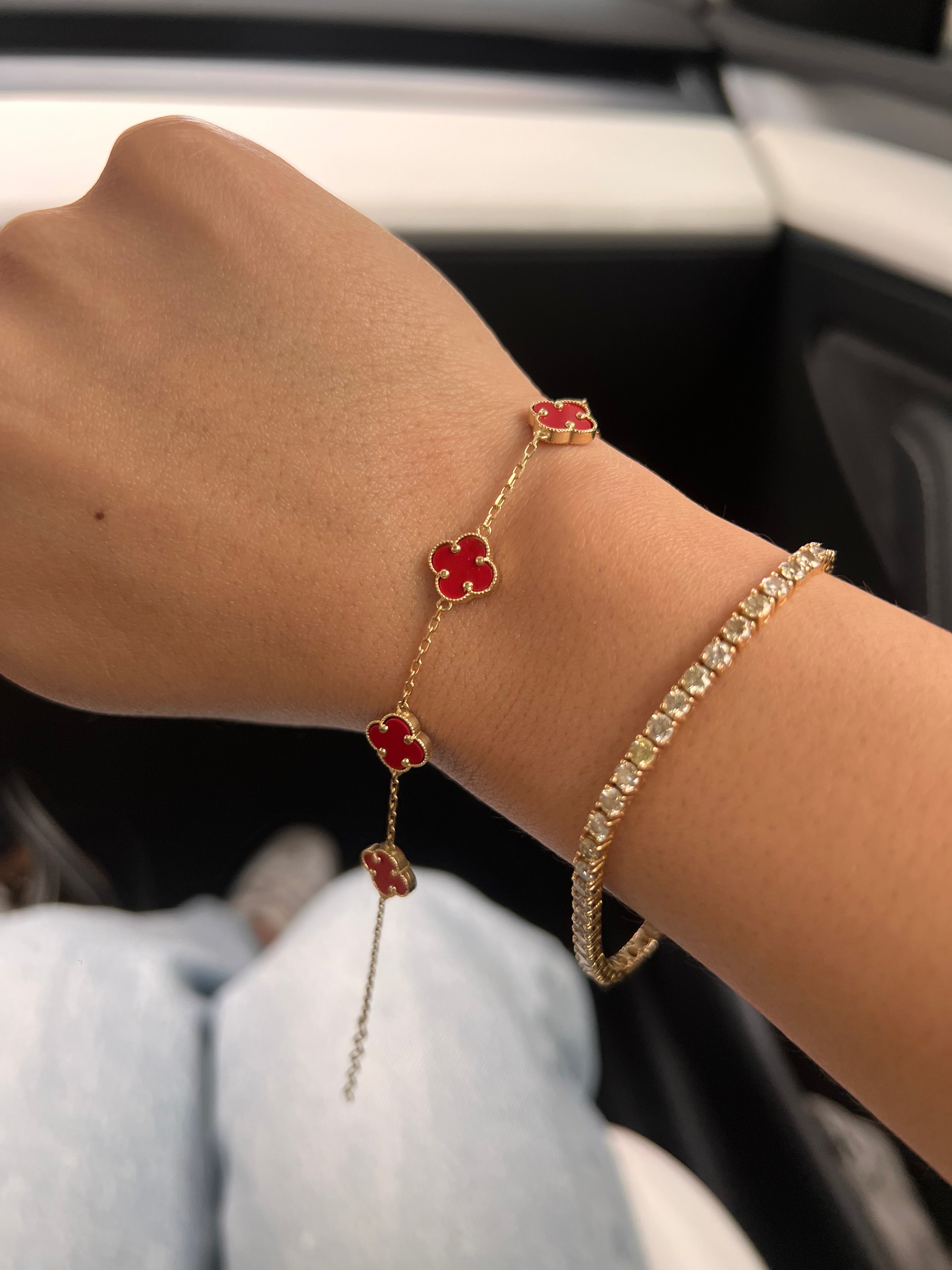 Red flower bracelet