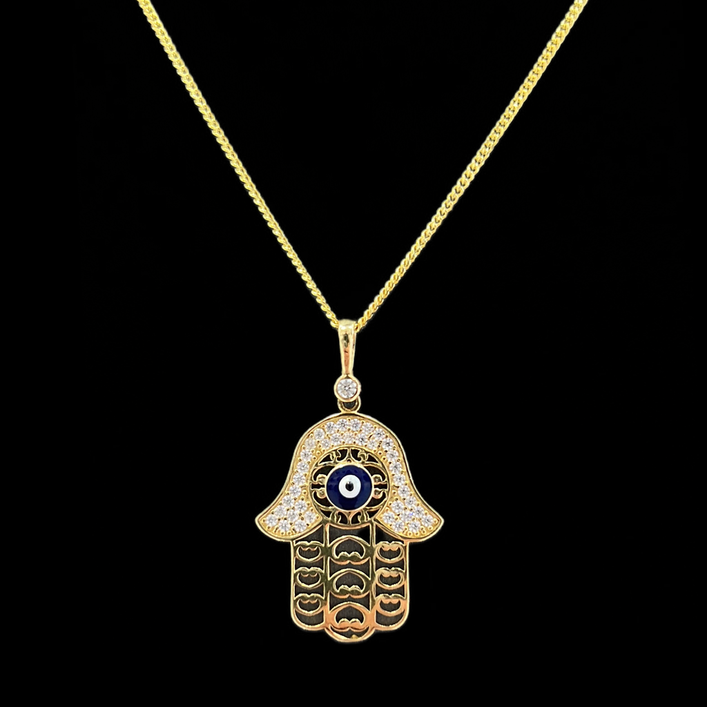 14KT Gold Hamsa Hand Womens Pendant