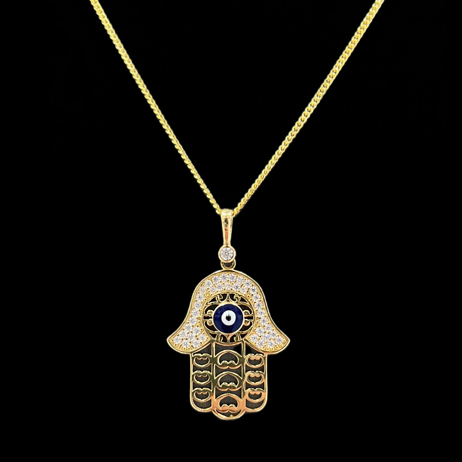 14KT Gold Hamsa Hand Womens Pendant