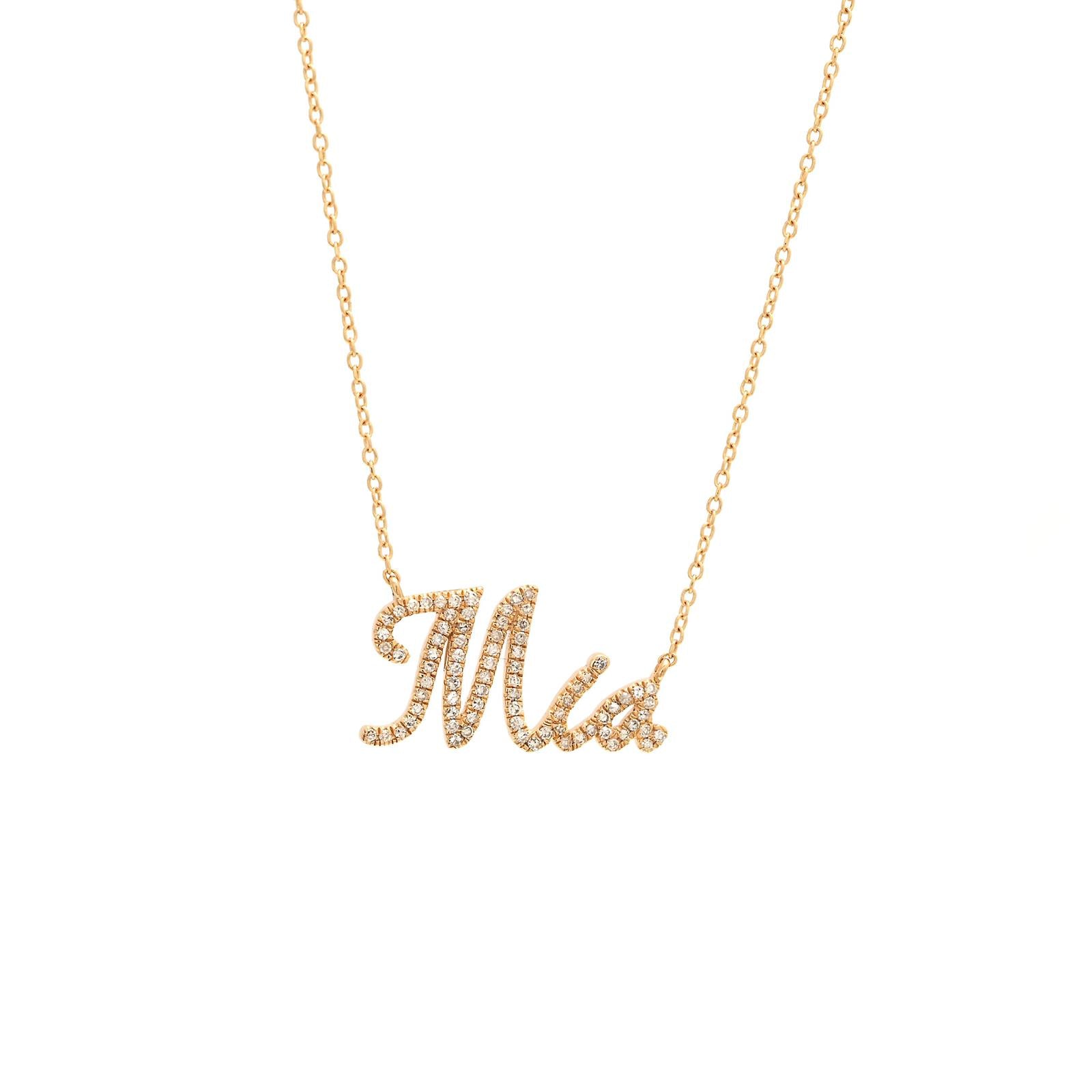 Diamond Nameplate Necklace