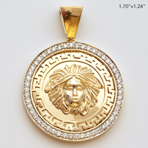 14KY 1.15CTW DIAMOND MEDUSA MEDALLION
