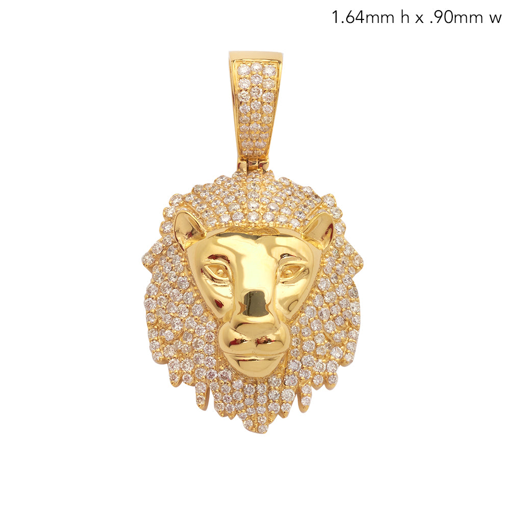 14KY 1.75CTW DIAMOND LION HEAD PENDANT W/DIAMOND