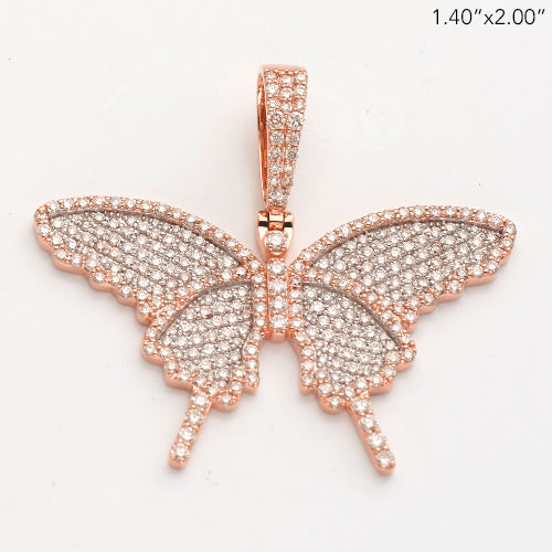 14KR 2.15CTW DIAMOND BUTTERFLY PENDANT