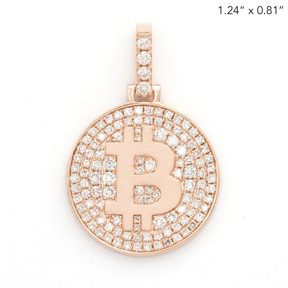 14KR 1.15CTW DIAMOND BITCOIN MEDALLION