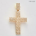 14KY 2.85CTW BAGUETTE DIAMOND CROSS PENDANT