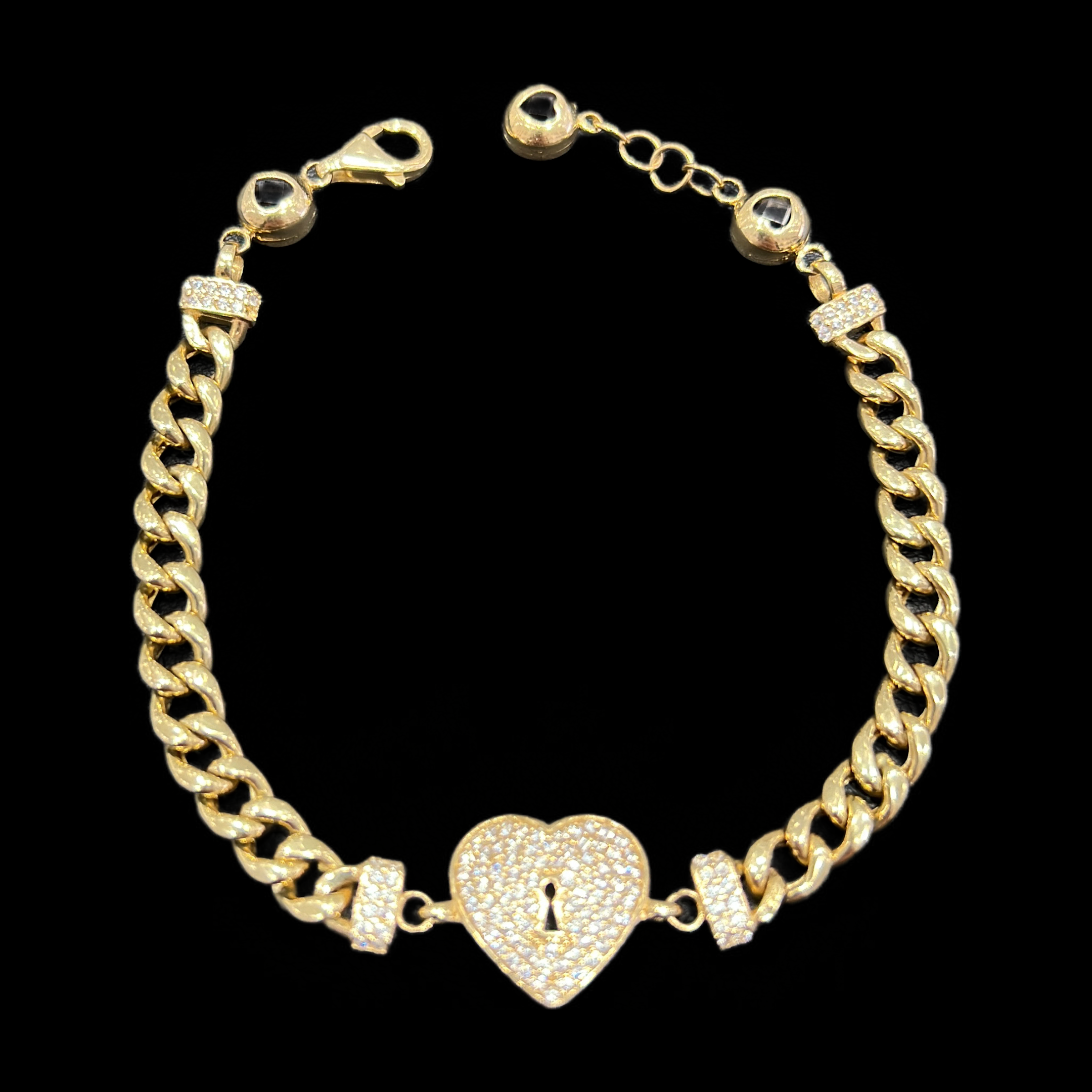 CZ Heart Womens Bracelet