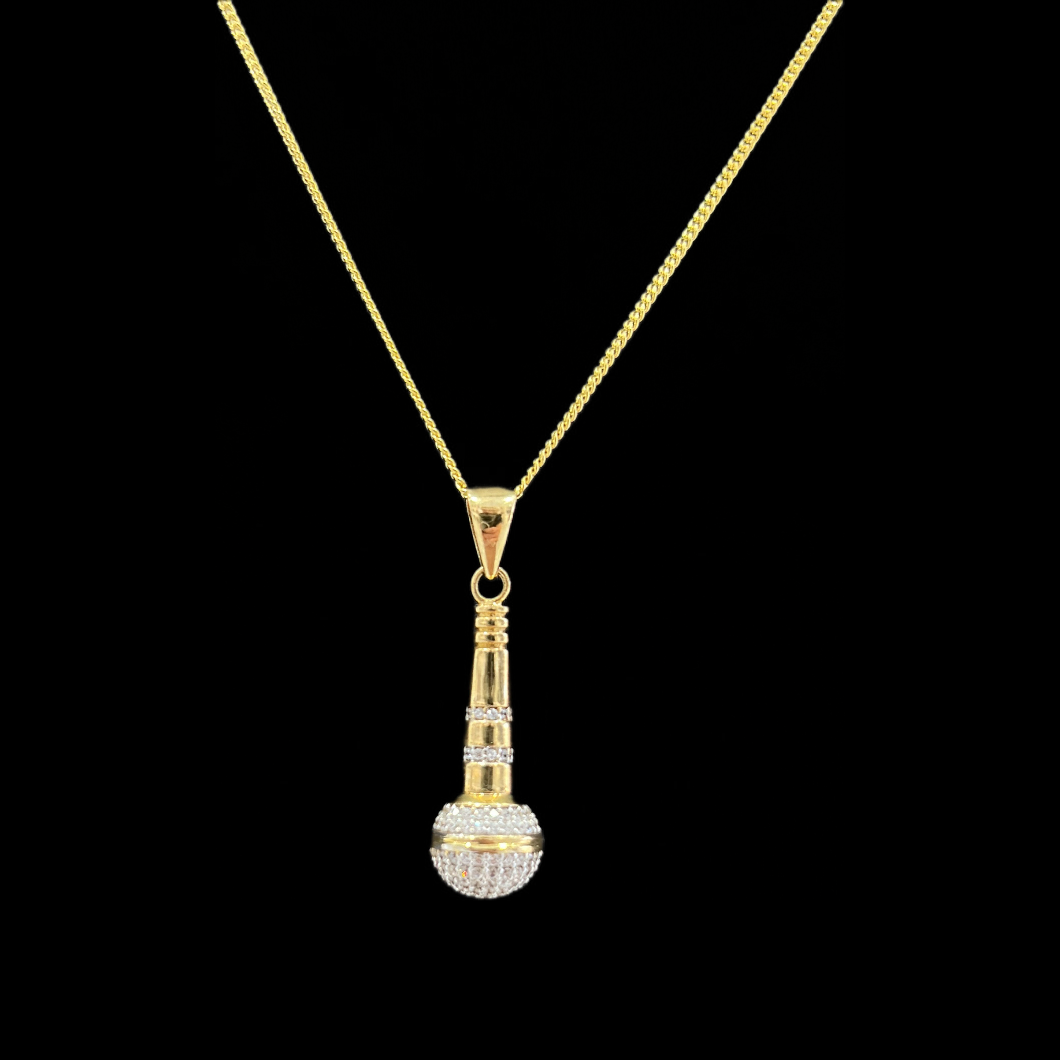 10KT Gold Microphone Pendant