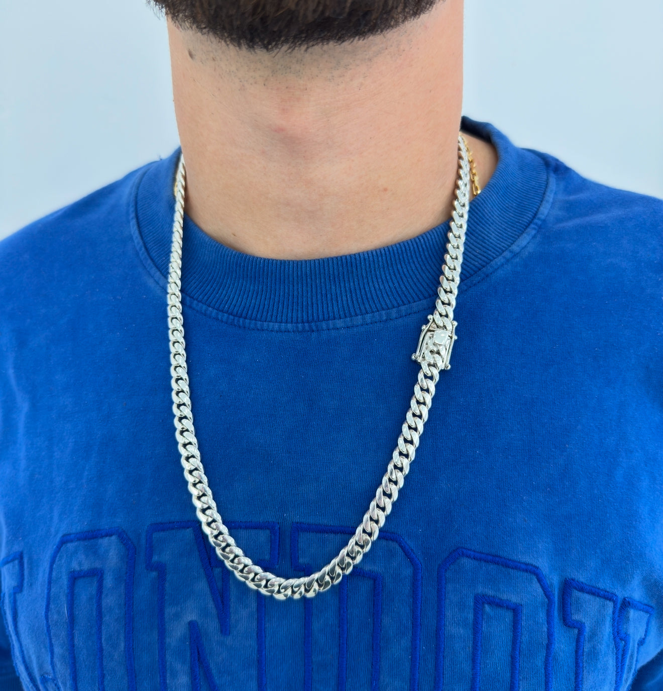 8mm Silver Cuban Link