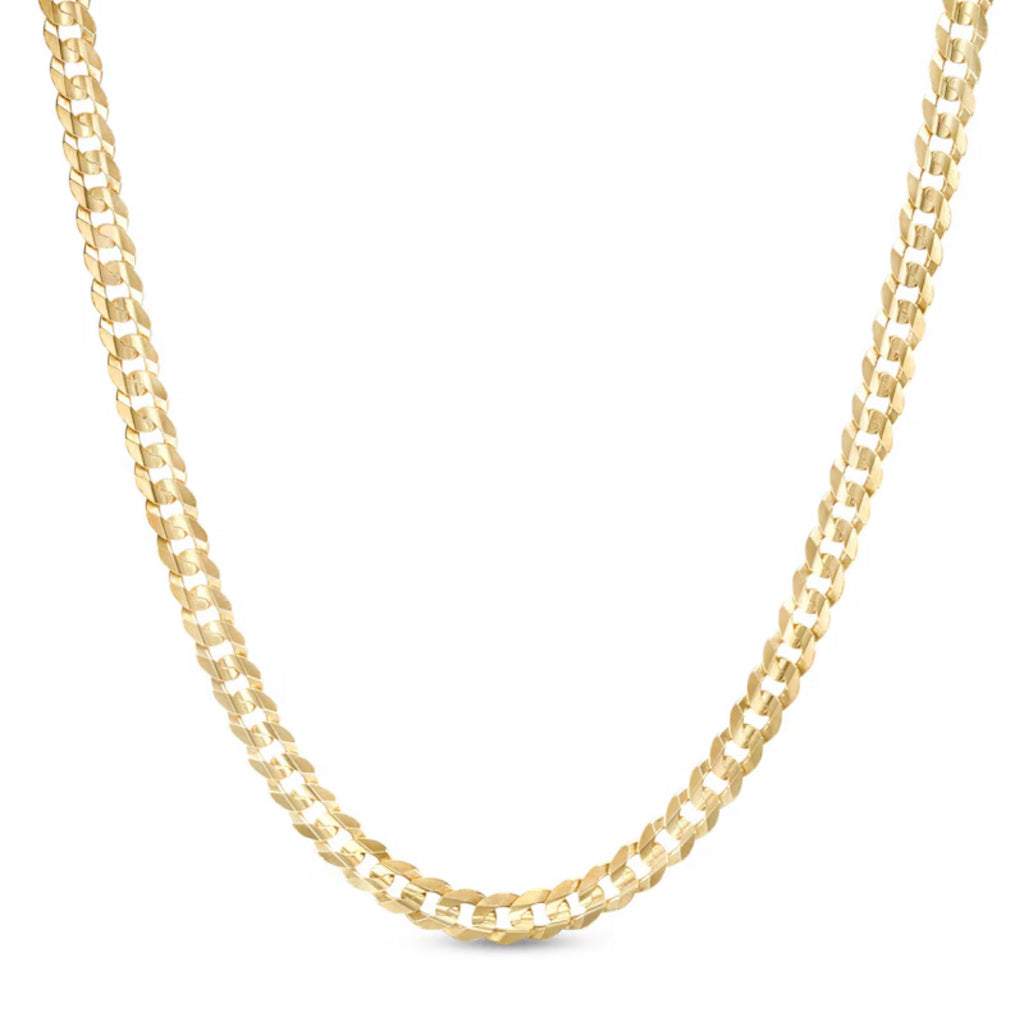 3mm Curb Link Chain Solid 14kt