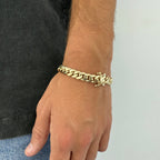 Semi Solid Cuban Link Bracelet