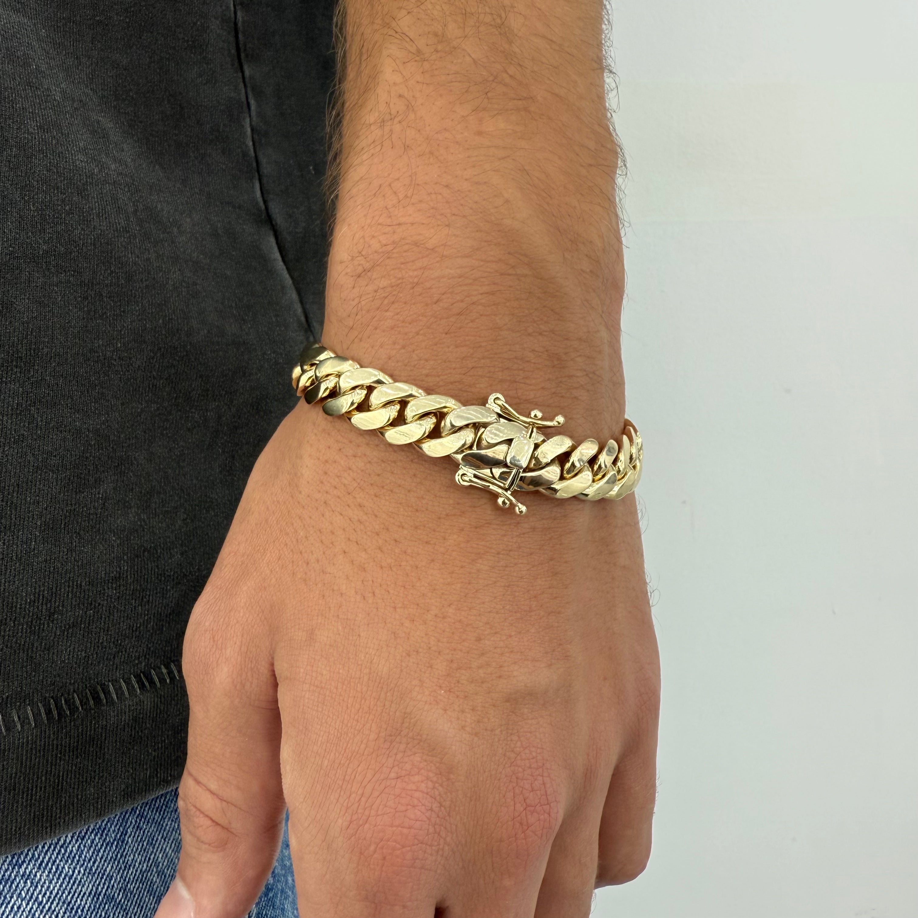 Semi Solid Cuban Link Bracelet