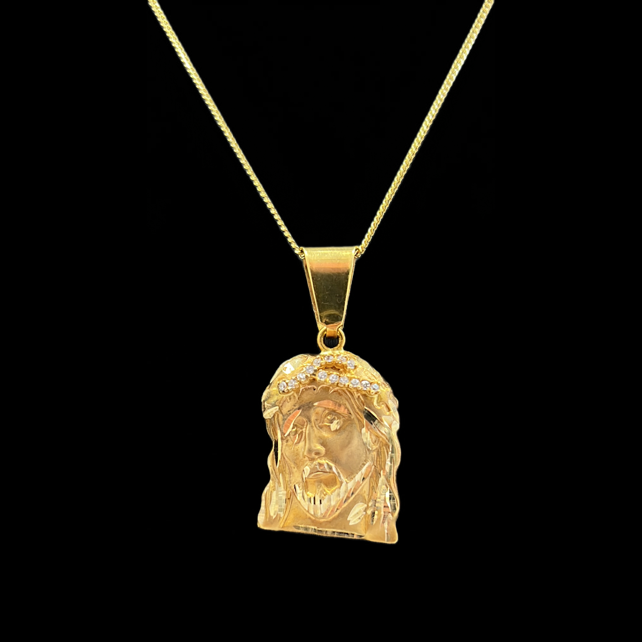 14KT Gold Jesus Face Pendant