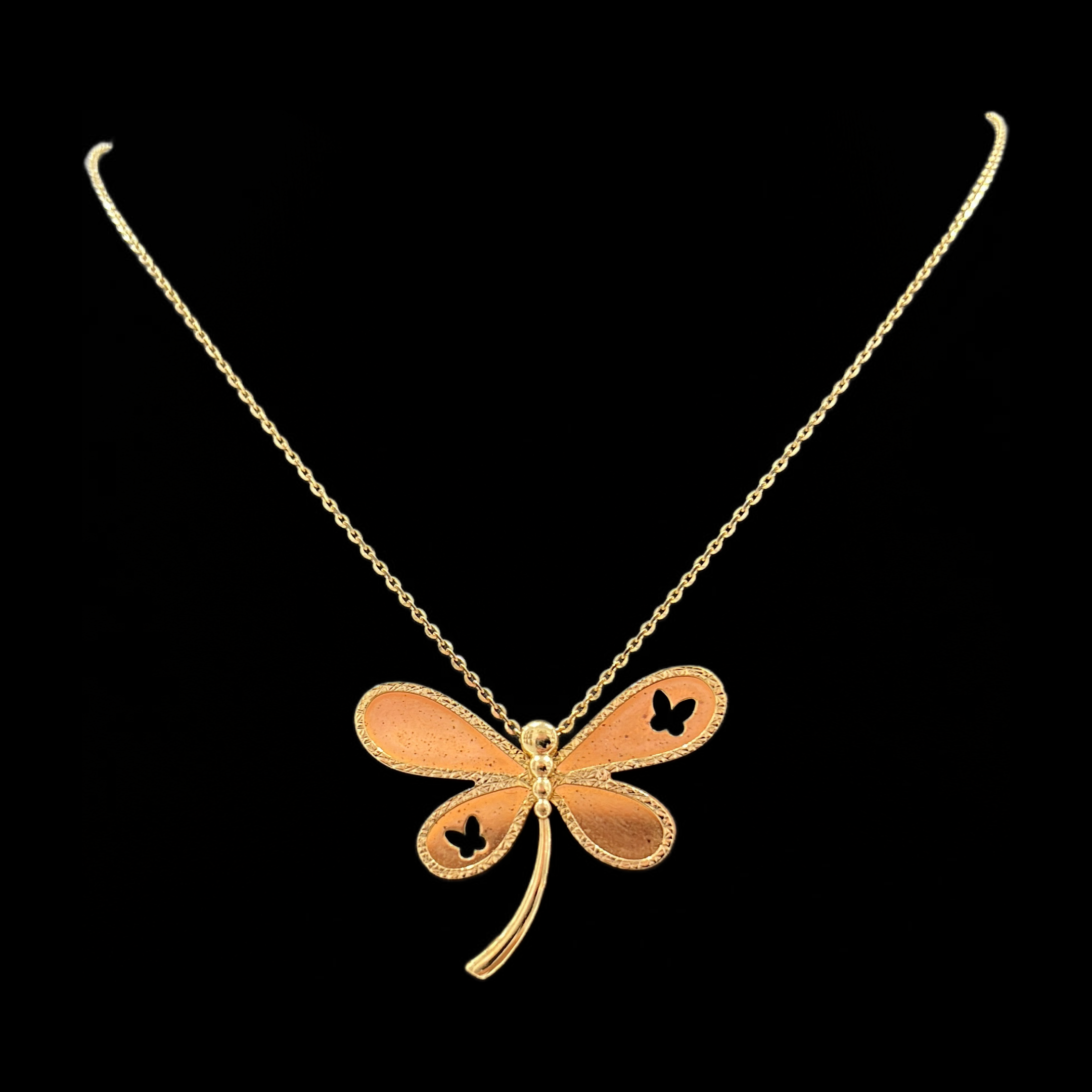 14kt Gold Dragonfly Women's Necklace